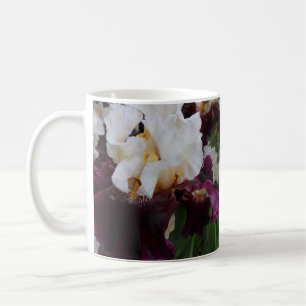 Taza De Café Mug iris morado y blanco