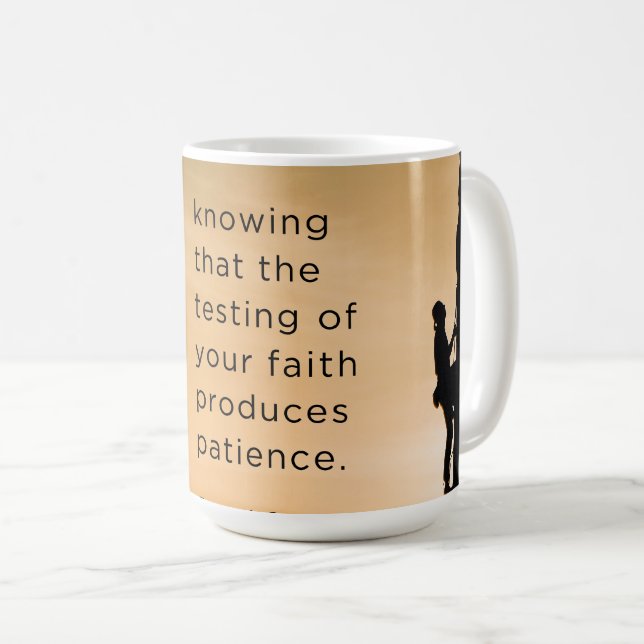 Taza De Café Mug James 1:3 (Anverso derecho)