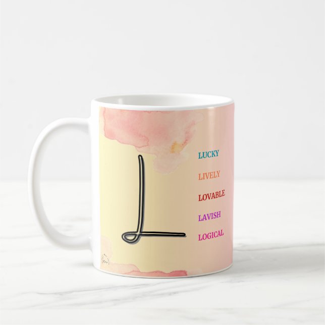 Taza De Café Mug "L" inicial (11 oz) (Izquierda)