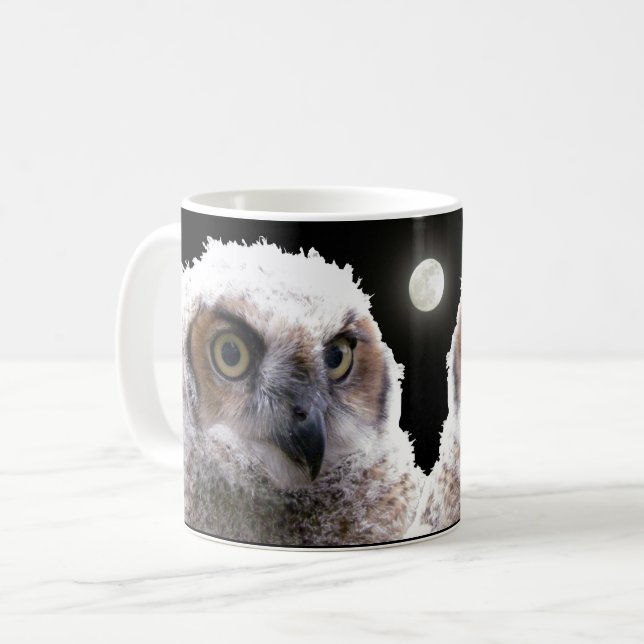 Taza De Café Mug - Lechuzas y Luna (Anverso izquierdo)