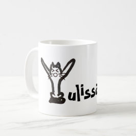 Taza De Café Mug - Letra de gato Y con nombre