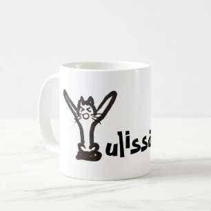 Taza De Café Mug - Letra de gato Y con nombre