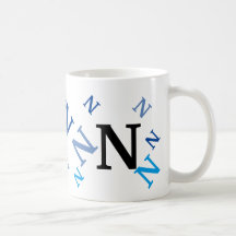 Mug - Letras despedazadas en azul