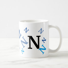 Taza De Café Mug - Letras despedazadas en azul