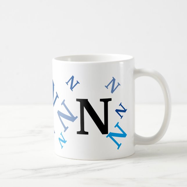 Taza De Café Mug - Letras despedazadas en azul (Derecha)