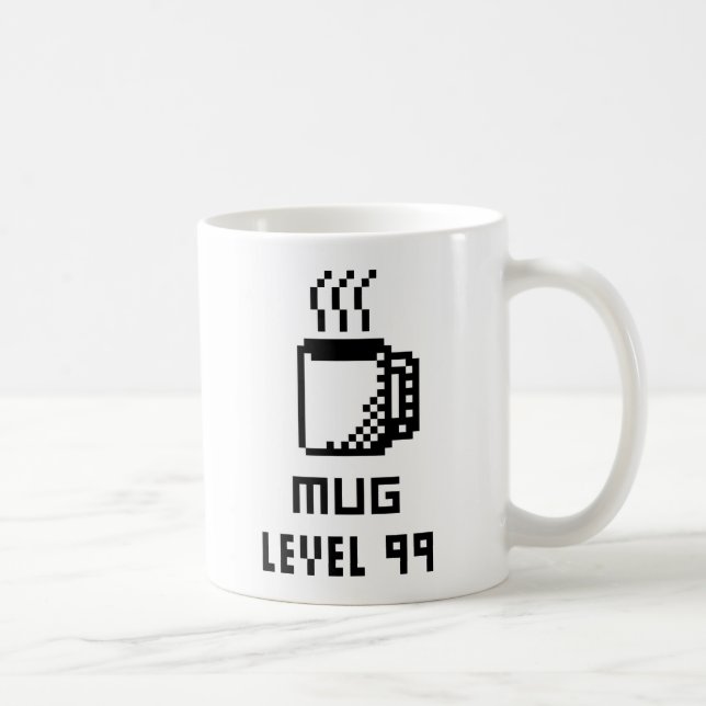 Taza De Café Mug Level 99 8-bit Pixel Art Mug (Derecha)