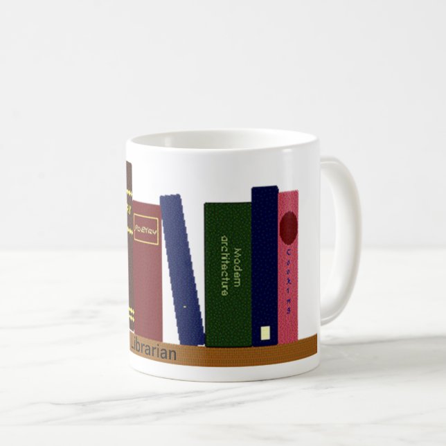 Taza De Café Mug - Libros en estanterías (Anverso derecho)