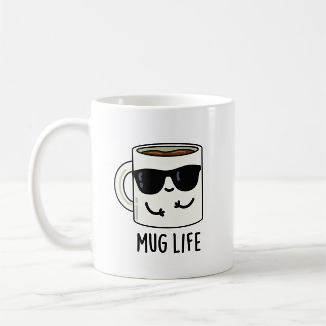 Taza De Café Mug Life Funny Mug Pun (Izquierda)