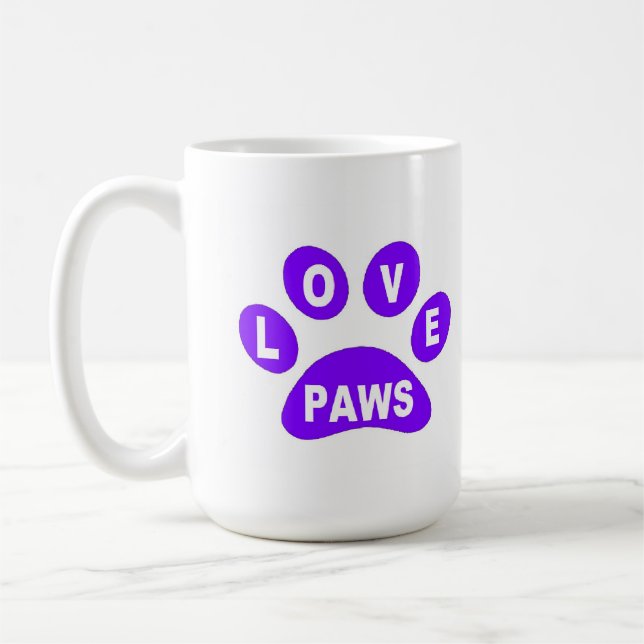 Taza De Café Mug Love Paws en Paws Purple (Izquierda)
