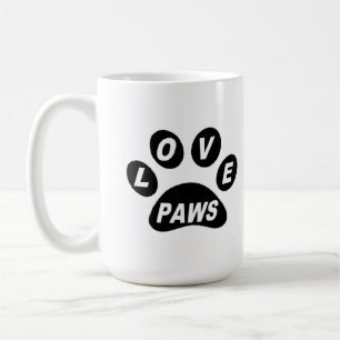 Taza De Café Mug Love Paws on Paws Black