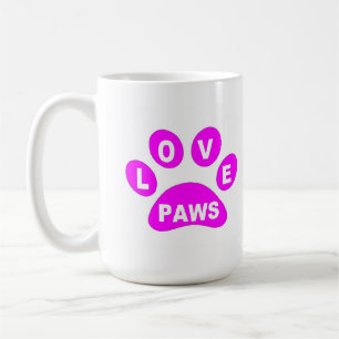 Taza De Café Mug Love Paws on Paws Pink