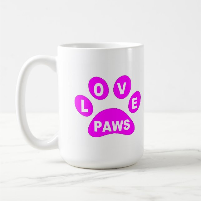 Taza De Café Mug Love Paws on Paws Pink (Izquierda)