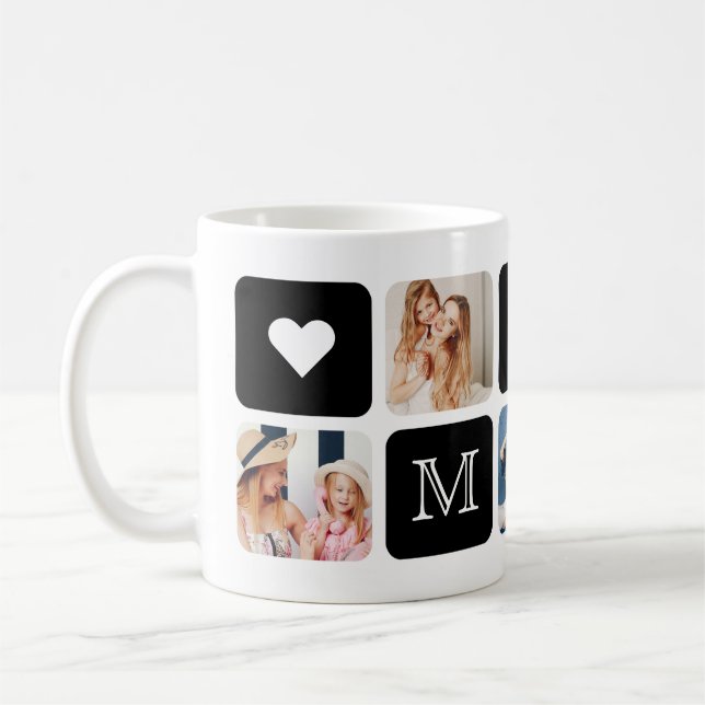 Taza De Café Mug "Mamá" moderna de 5 fotos (Izquierda)