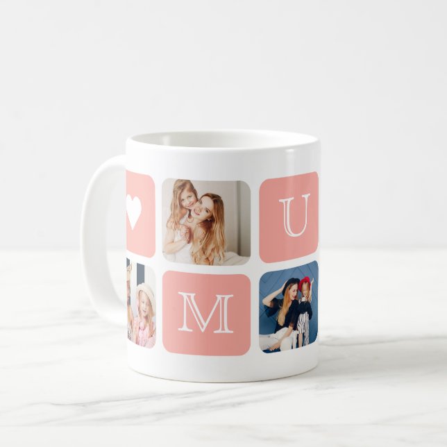 Taza De Café Mug "Mamá" moderna de 5 fotos (Anverso izquierdo)