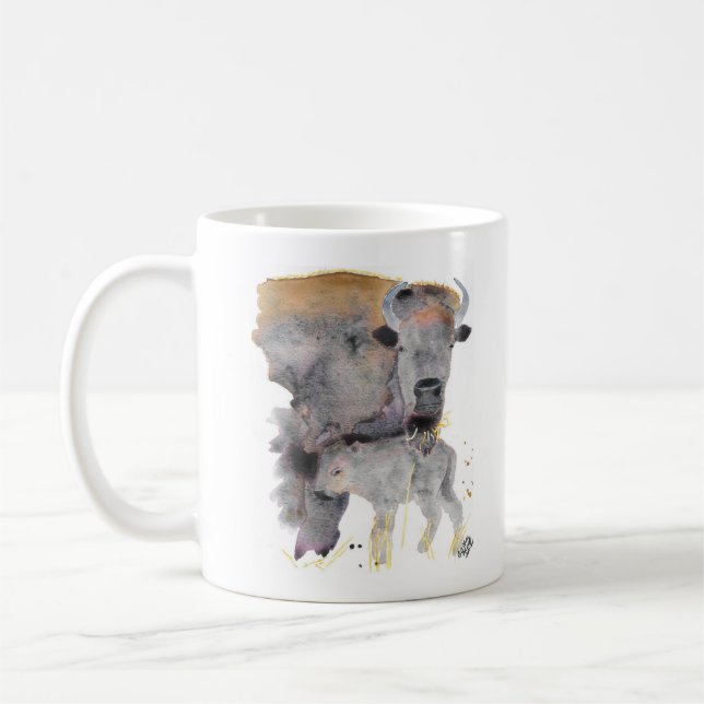 Taza De Café Mug, Mamá y Búfalo de Búfalo (Izquierda)