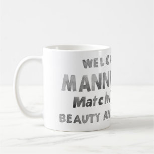 Taza De Café Mug. Manning negro y blanco