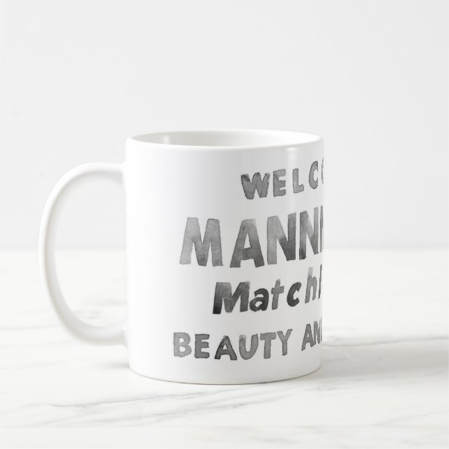 Taza De Café Mug. Manning negro y blanco (Izquierda)
