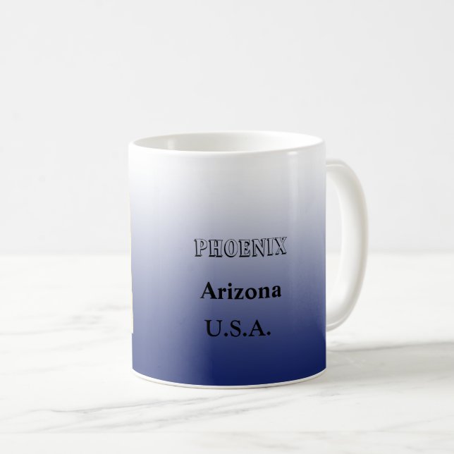 Taza De Café Mug - Mapa de Arizona con la ciudad (Anverso derecho)