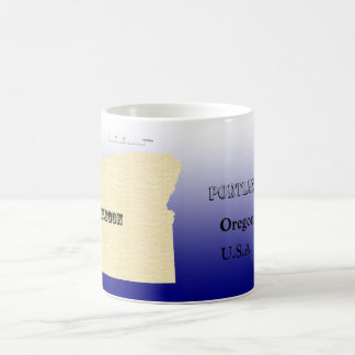 Taza De Café Mug - Mapa de Oregón con la ciudad