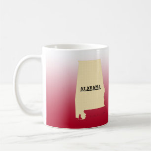 Taza De Café Mug - Mapa del estado de Alabama con la ciudad