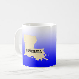 Taza De Café Mug - Mapa del estado de Louisiana con ciudad