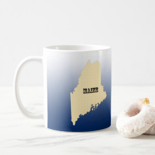 Taza De Café Mug - Mapa del estado de Maine con la ciudad