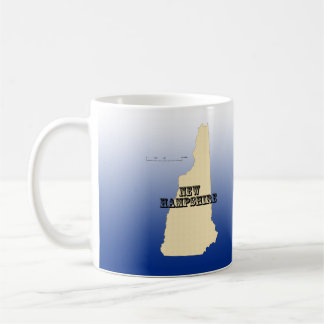 Taza De Café Mug - Mapa del estado de New Hampshire con la ciud