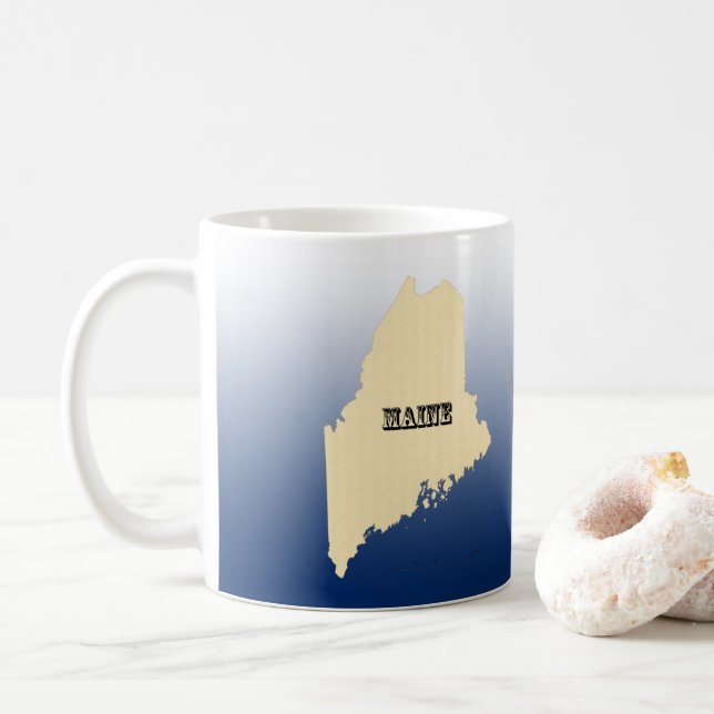 Taza De Café Mug - Mapa del estado principal con la ciudad (Con donut)