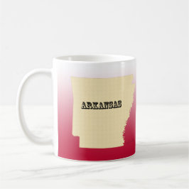 Taza De Café Mug - Mapa estatal de Arkansas con ciudad