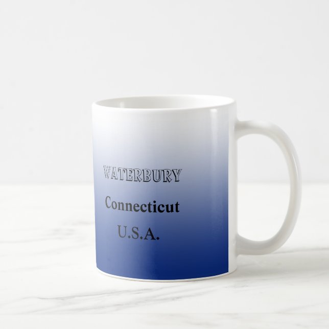 Taza De Café Mug - Mapa estatal de Connecticut con la ciudad (Derecha)