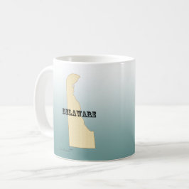Taza De Café Mug - Mapa estatal de Delaware con la ciudad