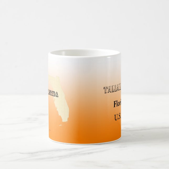Taza De Café Mug - Mapa estatal de Florida con ciudad (Centro)