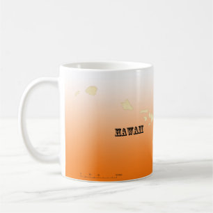 Taza De Café Mug - Mapa estatal de Hawaii con ciudad
