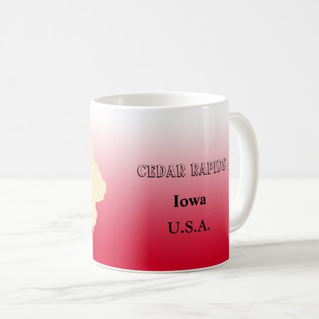 Taza De Café Mug - Mapa estatal de Iowa con la ciudad