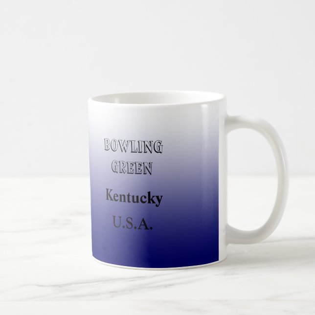 Taza De Café Mug - Mapa estatal de Kentucky con la ciudad (Derecha)