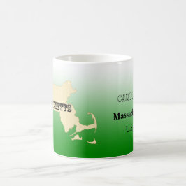 Taza De Café Mug - Mapa estatal de Massachusetts con ciudad