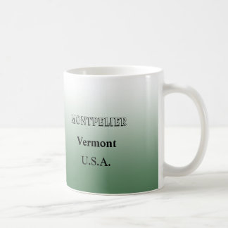 Taza De Café Mug - Mapa estatal de Vermont con ciudad