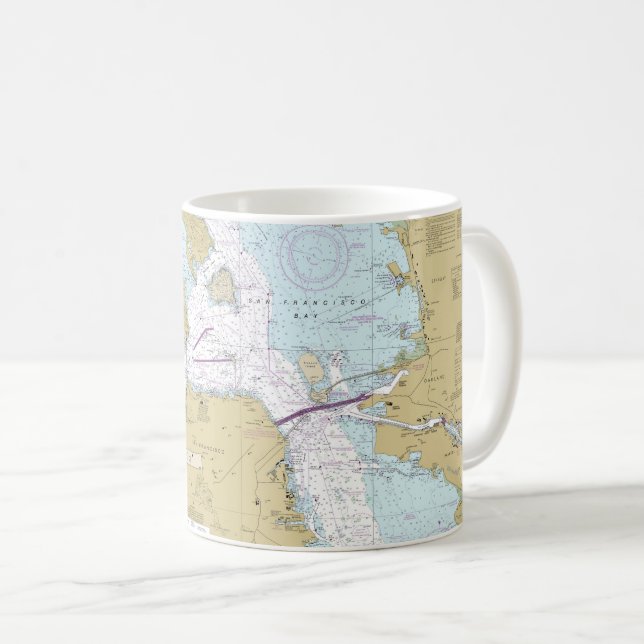 Taza De Café Mug. Mapa Náutico de San Francisco (Anverso derecho)