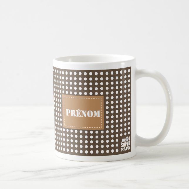 Taza De Café Mug marrón que debe personalizarse - mí Super Papá (Derecha)