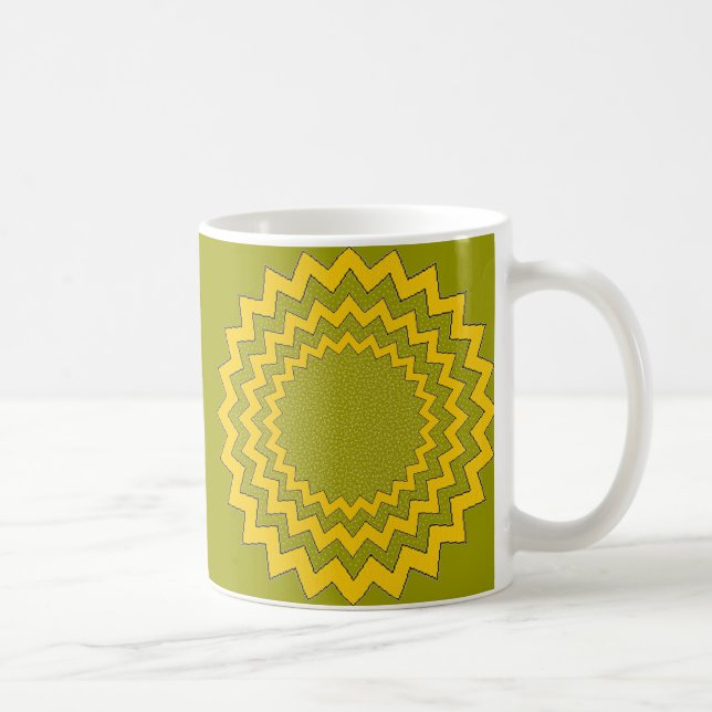 Taza De Café Mug - Medallones (verde medio) (Derecha)