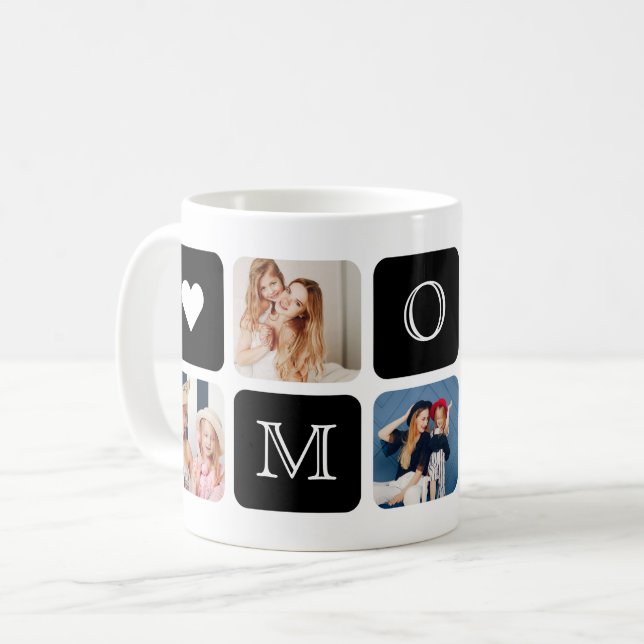 Taza De Café Mug "Mom" de 5 fotos moderna (Anverso izquierdo)