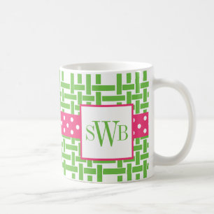 Taza De Café Mug monogramada de bambú y grano