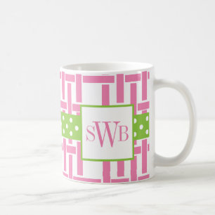 Taza De Café Mug Monogramada de Bambú y Grosgrain