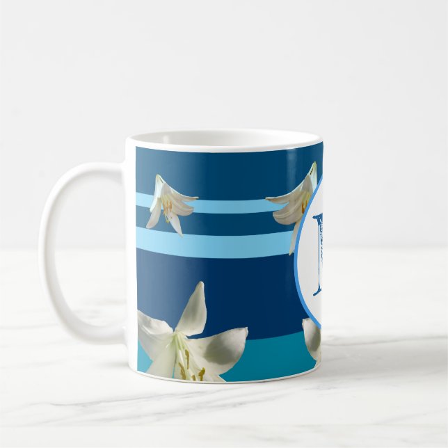 Taza De Café Mug monogramada en azul (Izquierda)