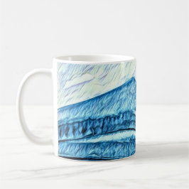 Taza De Café Mug Mt Tamalpais Watercolor Turquoise 