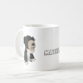 Taza De Café Mug - Muñeca de perro negro con nombre