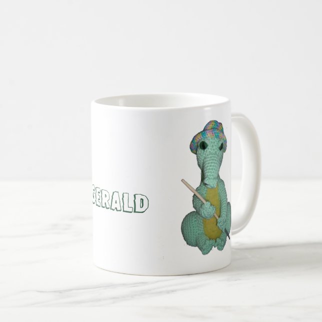 Taza De Café Mug - Muñeca verde lagarto con nombre (Anverso derecho)