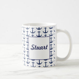 Taza De Café Mug Nautical Theme Personalizada