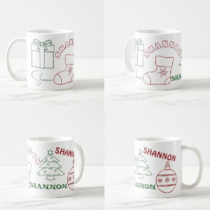 Taza De Café Mug. Navidades de nombres personalizados