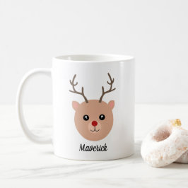 Taza De Café Mug. Navidades de renos rojos personalizados